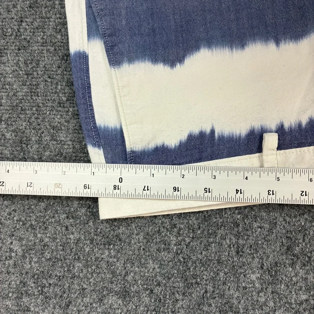 Banana Republic Mens 36 Blue White Tie Dye Striped Cotton Chino Shorts Summer